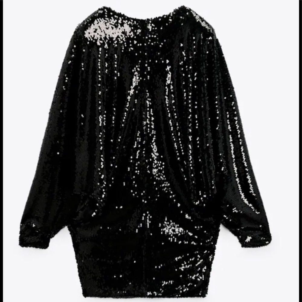 HOST PICK 🎉PARTY SEASON IS HERE😳 NEW! Zara Multi Position Black Sequin Dress - Picture 12 of 13